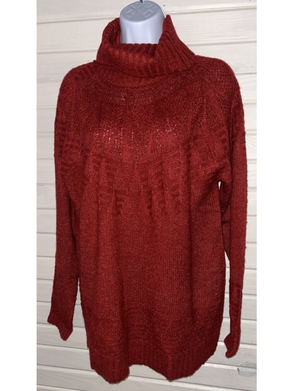 NWT Maurices Sz XL Red Turtleneck Sweater Long Sleeve Textured